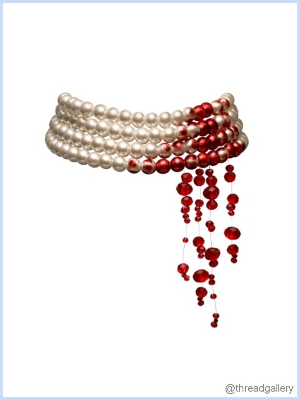 4 Layered Simulated Pearl Choker Necklace Vampire Prom Costume